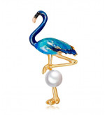 Flamingo kék bizsu bross tű / kitűző