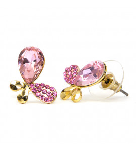 Alysa Swarovski kristályos fülbevaló - Pink Pillangó
