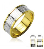 6 mm - Arany és ezüst színű karikagyűrű görög mintázattal-6