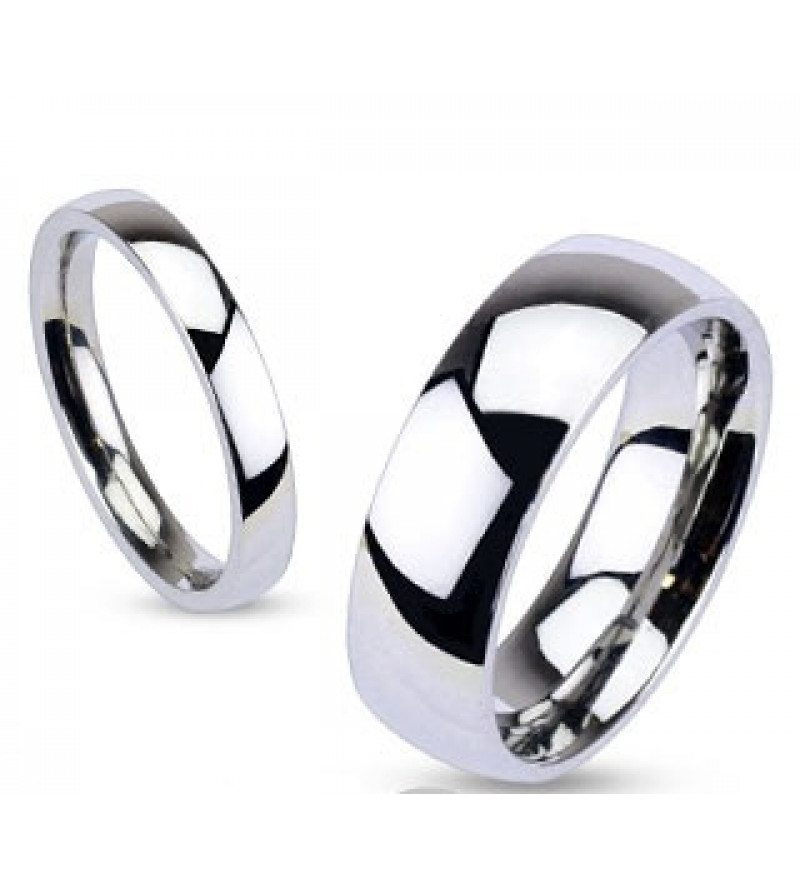 6 mm - Ezüst színű, tükörfényes nemesacél gyűrű