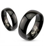 6 mm - Fekete színű, tükörfényes nemesacél gyűrű