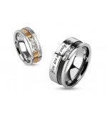 8 mm - Igaz szerelmem-  Fekete és ezüst színű nemesacél gyűrű ékszer
