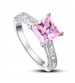925 ezüst gyűrű négyzet alakú lila gyémánttal - 6