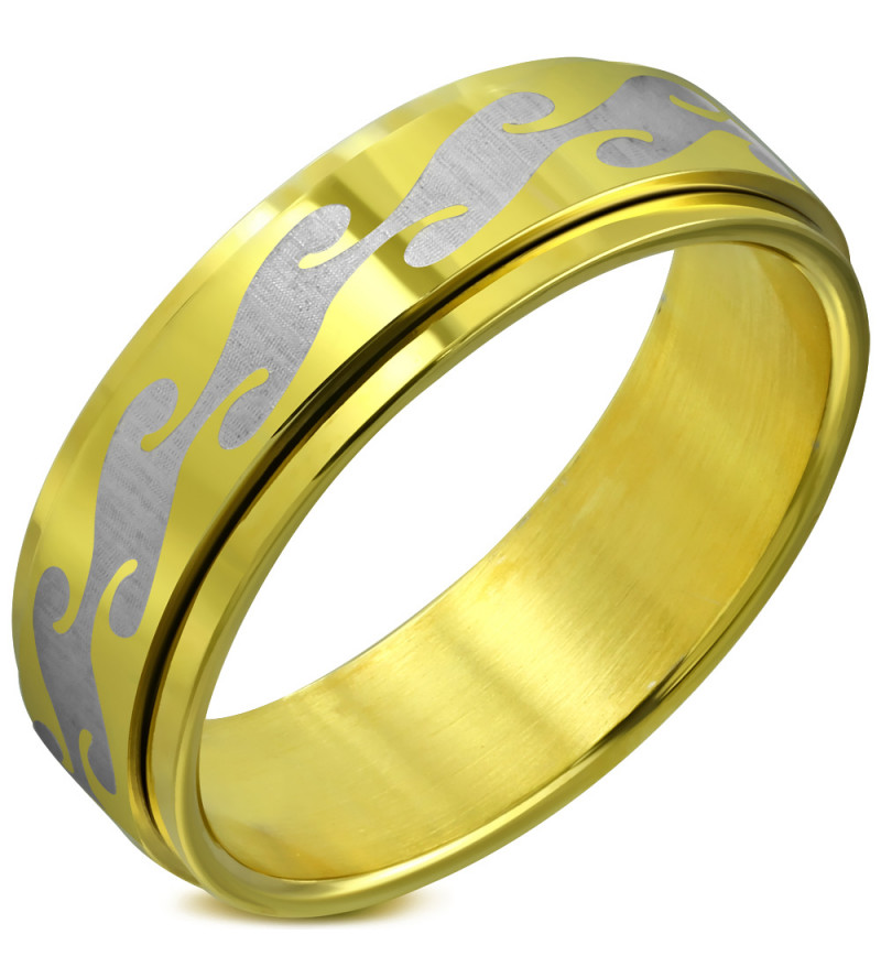 Arany színű, középen forgó nemesacél gyűrű ékszer
