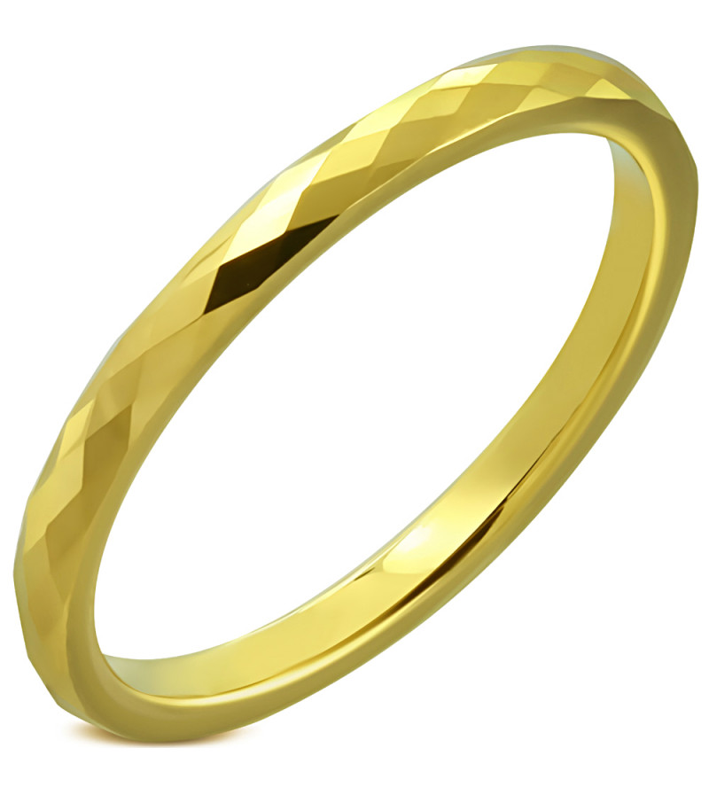 Arany színű, mintás nemesacél karikagyűrű-5