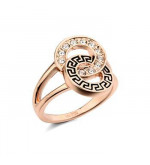 Aranyozott, kristályos gyűrű görög mintával-6