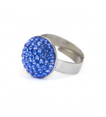Dina Swarovski® kristályos nemesacél gyűrű - Bermuda Blue