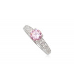 Ezüst gyűrű pink és fehér cirkónia kristállyal-8