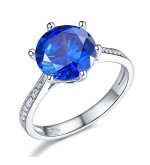 Ezüst kék gyémánt gyűrű