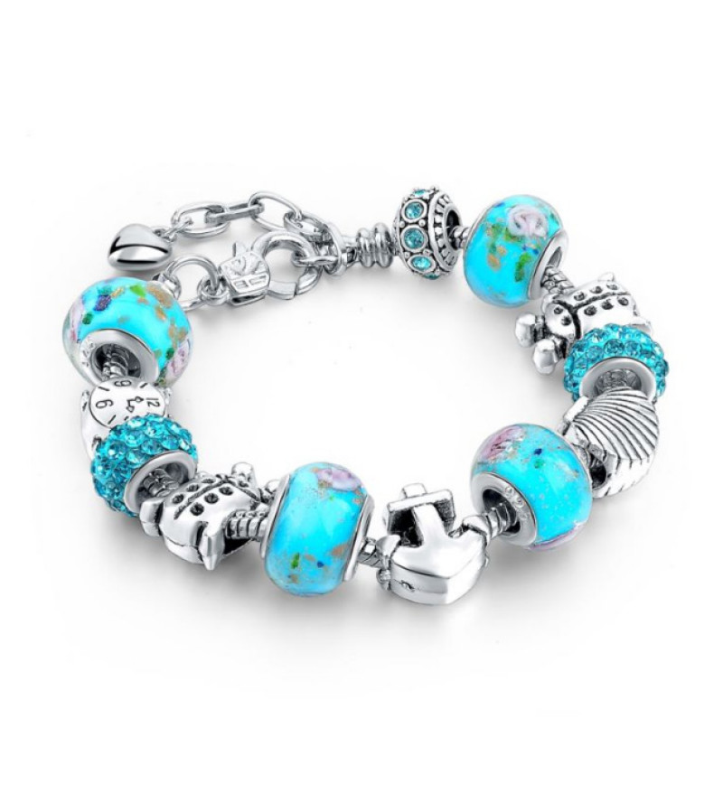 Pandora Stilusu Kristalyos Karkoto Horgony Es Kagylo Mintas Charmmal Vilagoskek