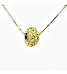 Arany színű Swarovski® kristályos nyaklánc - Pavé Beads 14 mm, Golden Shadow